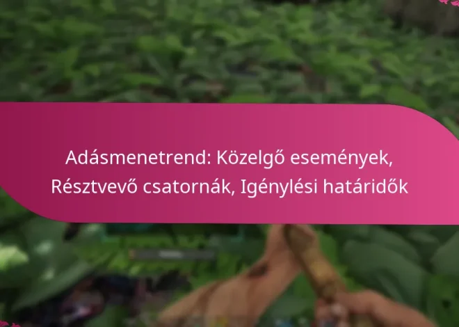 Adásmenetrend: Közelgő események, Résztvevő csatornák, Igénylési határidők
