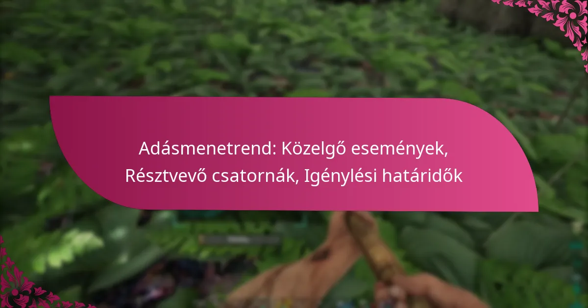 Adásmenetrend: Közelgő események, Résztvevő csatornák, Igénylési határidők