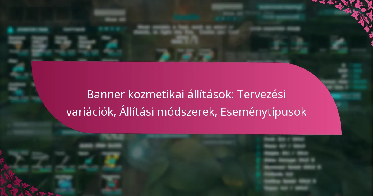 Banner kozmetikai állítások: Tervezési variációk, Állítási módszerek, Eseménytípusok