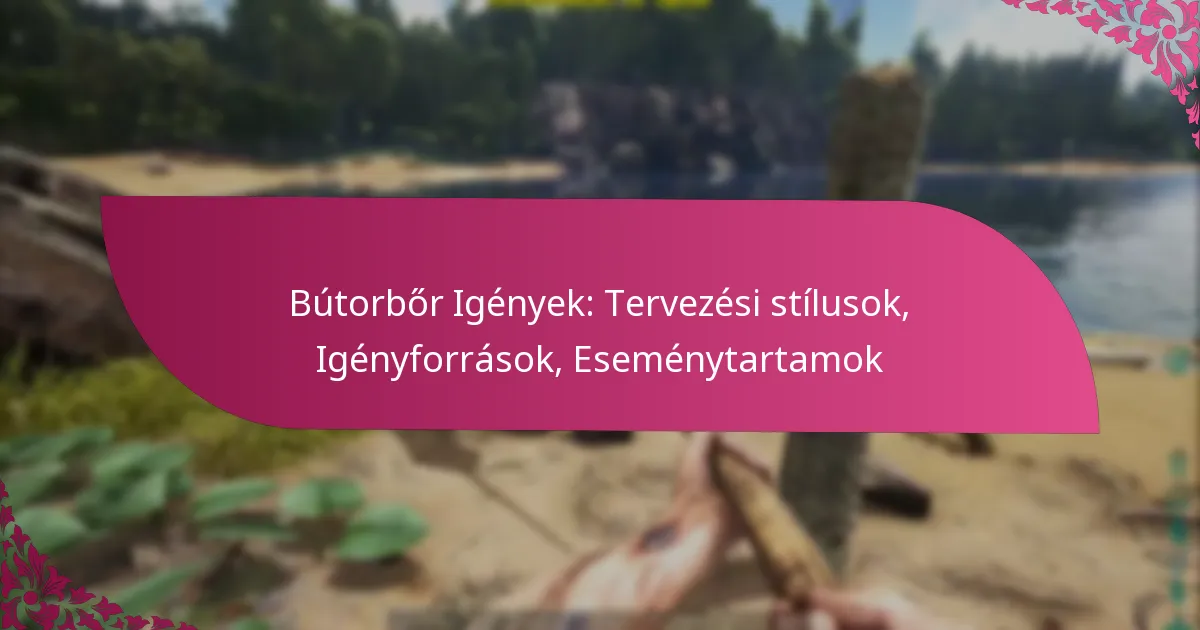 Bútorbőr Igények: Tervezési stílusok, Igényforrások, Eseménytartamok