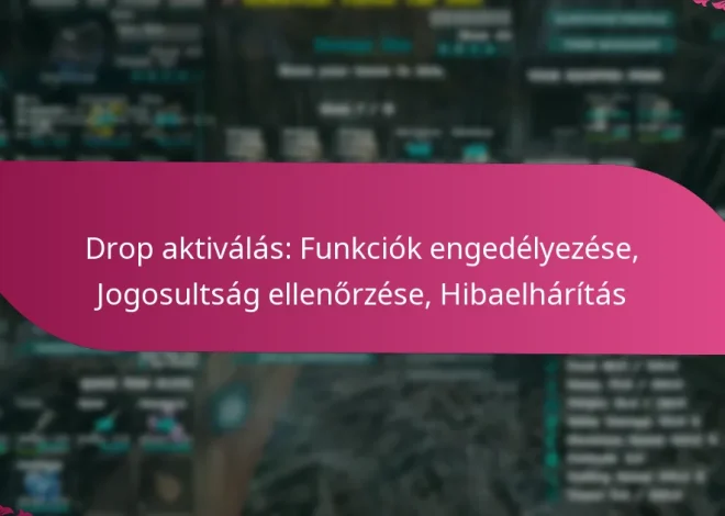 Drop aktiválás: Funkciók engedélyezése, Jogosultság ellenőrzése, Hibaelhárítás