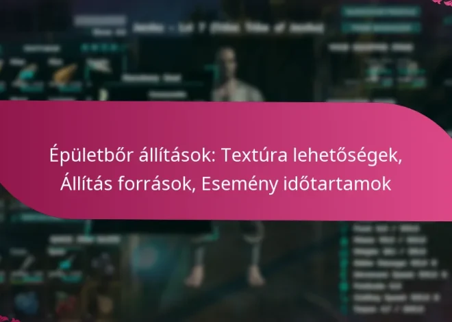 Épületbőr állítások: Textúra lehetőségek, Állítás források, Esemény időtartamok