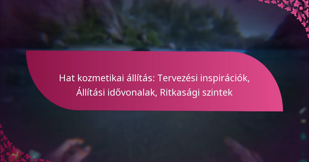 Hat kozmetikai állítás: Tervezési inspirációk, Állítási idővonalak, Ritkasági szintek