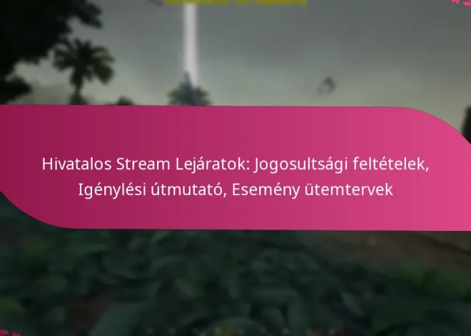 Hivatalos Stream Lejáratok: Jogosultsági feltételek, Igénylési útmutató, Esemény ütemtervek