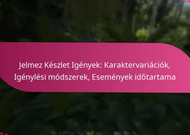 Jelmez Készlet Igények: Karaktervariációk, Igénylési módszerek, Események időtartama