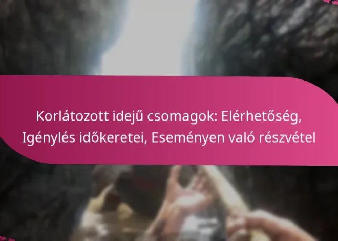 Korlátozott idejű csomagok: Elérhetőség, Igénylés időkeretei, Eseményen való részvétel