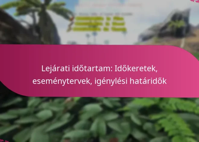 Lejárati időtartam: Időkeretek, eseménytervek, igénylési határidők