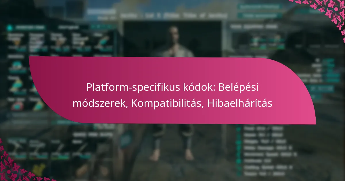 Platform-specifikus kódok: Belépési módszerek, Kompatibilitás, Hibaelhárítás