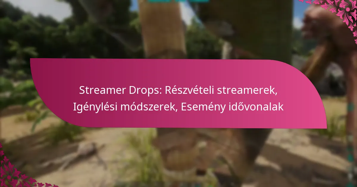 Streamer Drops: Részvételi streamerek, Igénylési módszerek, Esemény idővonalak