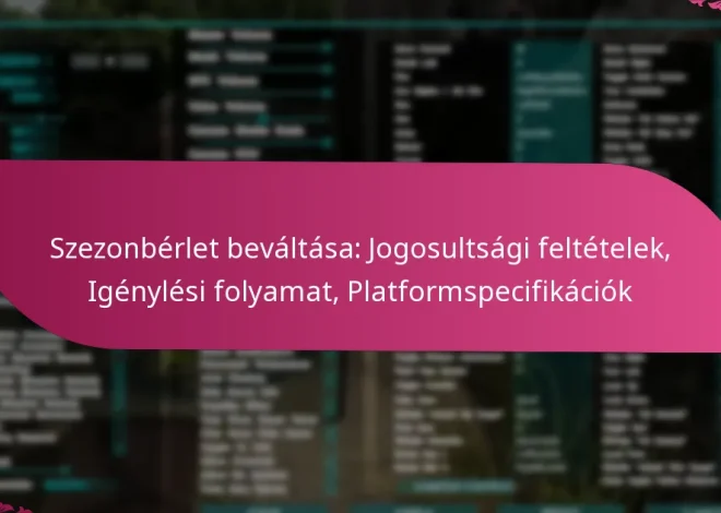Szezonbérlet beváltása: Jogosultsági feltételek, Igénylési folyamat, Platformspecifikációk